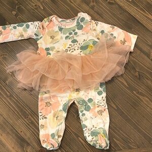 Tutu footed onesie